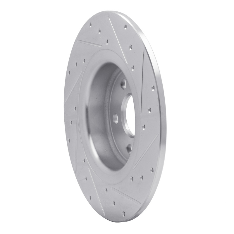 Land Rover Range Rover Evoque Brake Rotor (1) - Rear Left - R1 Concepts - Drilled & Slotted - Silver - `16-`19